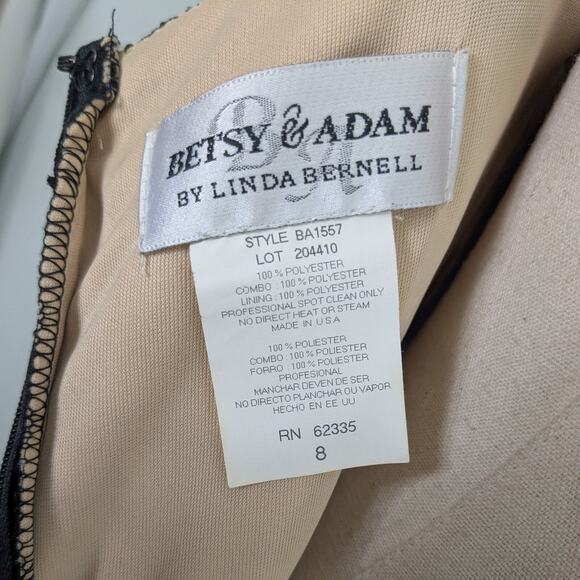 Vintage Betsy Adam Lace Prom Dress Midi Gown 8 Black Y2K Fairy Goth Babydoll - Picture 10 of 10